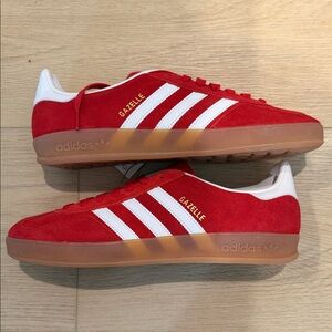adidas Gazelle Indoor Red White Gum JI2063 Retro Sneakers